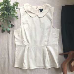 J.Crew Jacquard Print Sleeveless Collared Blouse